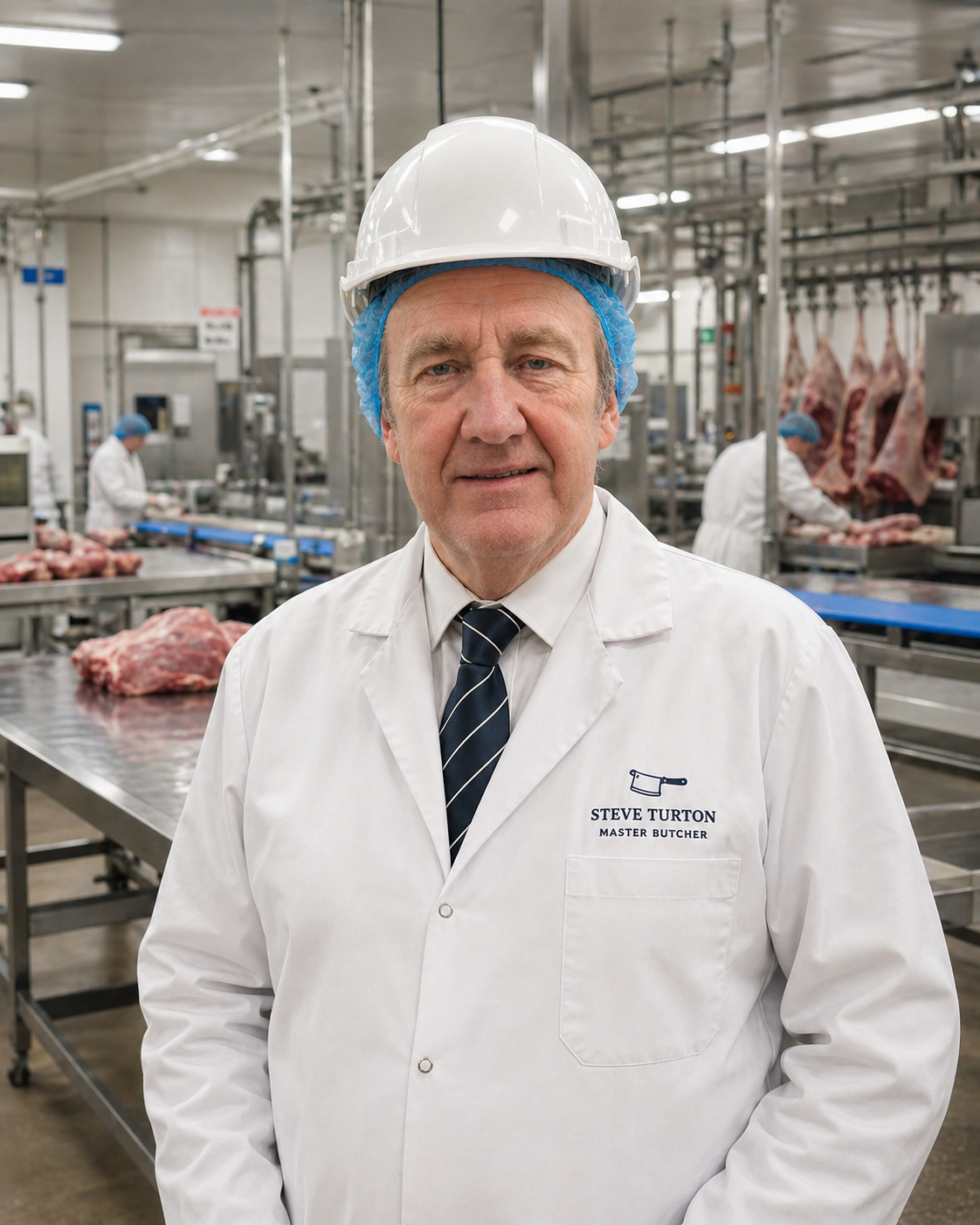 Steven Turton, master butcher, on the production floor